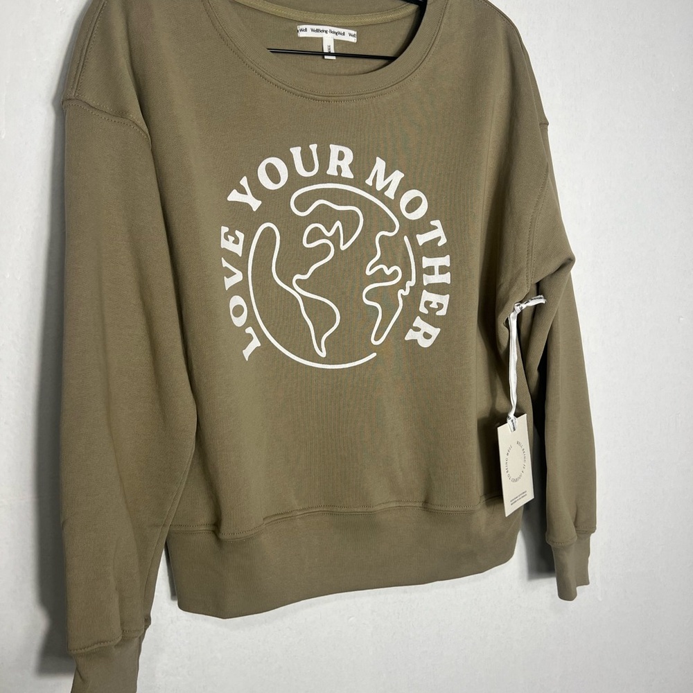 WELLBEING + BEINGWELL
Color: Dusk Green ,Love Your Mother green Sweatshirt